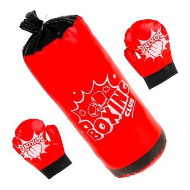 Imagem de Brinquedo Saco Treinar Soco Pancada Box Muay Thai Infantil 2 Luvas Mac