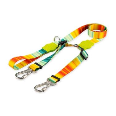 Imagem de Dog Trip Brasil Coleira Guia Dupla Para Cães Cachorro Adestramento Passeio Tamanho Porte Grande Médio Pequeno (P, Sunset)