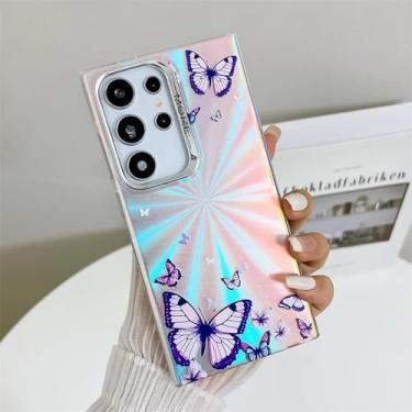 Imagem de Capa traseira rígida fosca com estampa de borboleta laser para PC (para Samsung A35 5G/AB3)