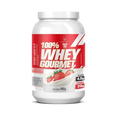 Imagem de 100% Whey Gourmet 900g MilkShake de Morango - Health Labs