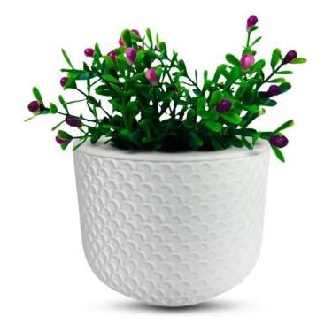 Imagem de Vaso Planta Pequeno Decorativo Jardim 15cm Branco Puro - Vouga