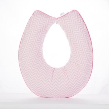 Imagem de Almofada de Amamentação com Estampa Zig Zag Rosa e Branco