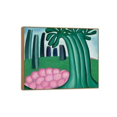 Imagem de Tarsila do Amaral Famosas Impressões em Tela-Imagem arte parede lona-Moldura Madeira Pintura decoração quarto Sala de estar(floresta) 30x35cm