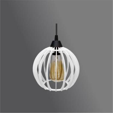 Imagem de Pendente em Madeira - Micro Ball Light - Branco - Otago Decor
