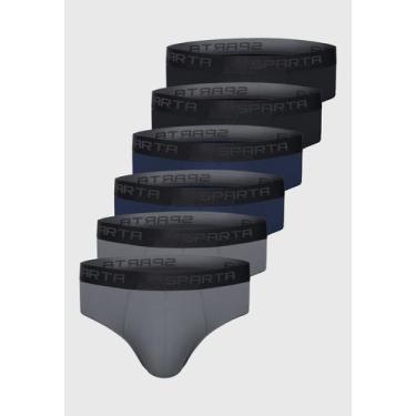 Imagem de Kit 6 pçs Cueca Sparta Slip Microfibra, GG, Masculino, Preto, Chumbo