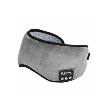 Imagem de Máscara de Dormir Bluetooth 5.0, Fones de Ouvido Integrados, Controle Digital, Microfone, Cinza