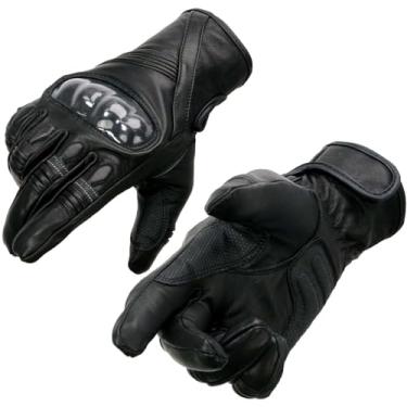 Imagem de Milwaukee Leather MG7540 Luvas de corrida masculinas de couro preto com dedos elásticos - 3GG