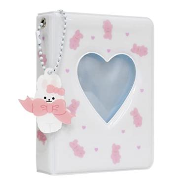 Imagem de Babyfond Photocard Binder 3" Kpop Álbum Kpop Photocard Holder Book Mini Álbum de Fotos Kpop Álbum com Pingente para Colecionar Fotos, 40 Bolsos (Branco)