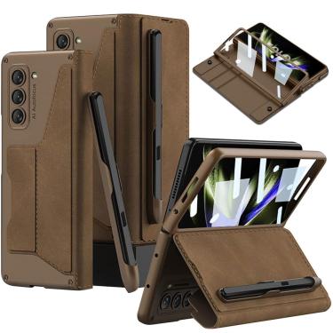 Imagem de Capa DEMCERT para Samsung Galaxy Z Fold 5 com slot S-Pen marrom