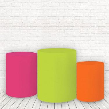 Imagem de Trio De Capas Cilindros 3D Sublimado Colorido Neon Fcc-202