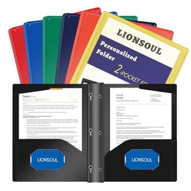 Imagem de Pastas de arquivo de plástico pastel com bolsos e pinos, pacote com 7, tamanho carta A4, pastas de escritório resistentes à prova d'água com capa frontal transparente para escola, casa e escritório