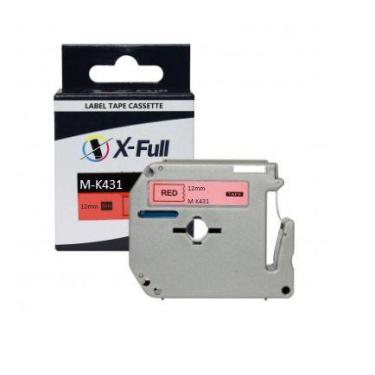 Imagem de Fita Compatível Brother M-K431 Vermelha Letra Preta 12mm - no-brand