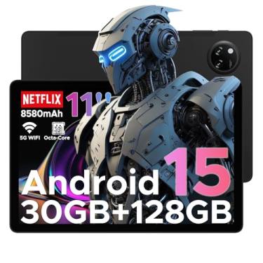 Imagem de DOOGEE Tablet Tab A9 Pro+ Android 15, tablet de 11 polegadas com tela de 90Hz, tablets para jogos Octa-Core TF de 30 GB + 128 GB/2 TF, 8580 mAh, 1080p, Bluetooth 5.0 + 5G WiFi, 13 MP + 5 MP, Face ID