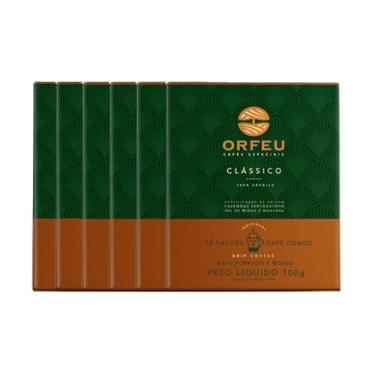 Imagem de Kit 6 Caixas Café Especial Drip Coffee Clássico Orfeu 60 Sachês