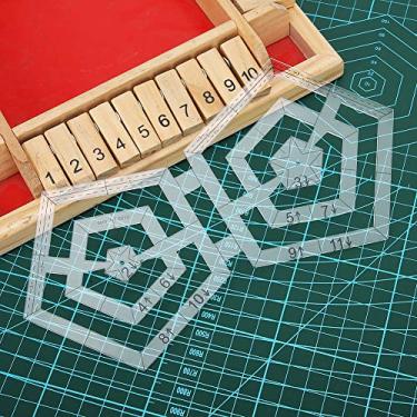 Imagem de AYNEFY Réguas de Acrílico Transparente Réguas de Acrílico Dupla Pentágono Ferramenta de Costura para Projetos de Retalhos Perfeitos para Costurar Iniciantes