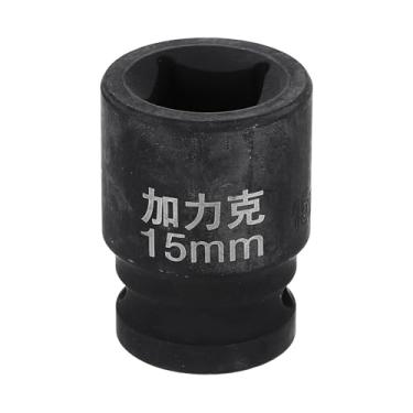 Imagem de HARFINGTON Soquete quadrado de 4 pontos 1/5.1 cm Drive 15 mm soquete de impacto quadrado métrico CR-V luva de roda padrão ferramenta pneumática para reparo de automóveis, manutenção mecânica, uso