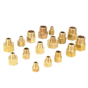 Imagem de Adaptador de conexão de tubo de latão BSP fêmea para macho 1/8" 1/4" 3/8" 1/2" NPT para manômetro, tipo 13
