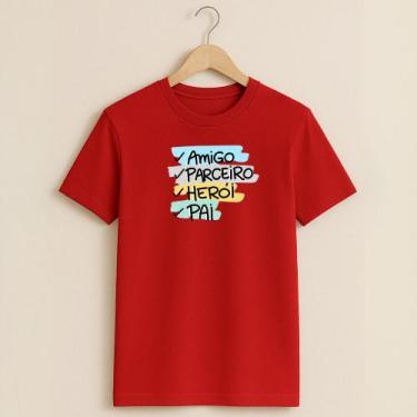 Imagem de Camiseta Algodão Estampa Amigo Parceiro Herói Pai 158 Dia dos Pais Pre