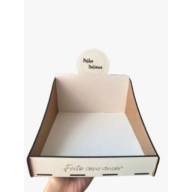 Imagem de Expositor Para Palha Italiana Em Mdf 3mm Branco 20x20x18cm - We Maker 