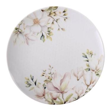 Imagem de Prato Raso Tramontina Magnólia Porcelana Decorada 28cm Avulso Mesa Posta Eventos