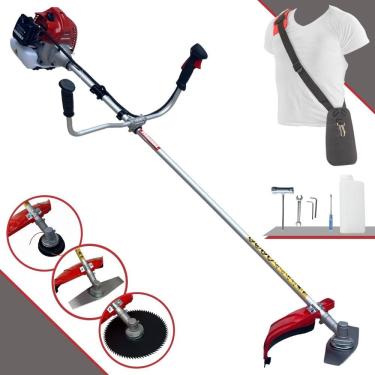 Imagem de Roçadeira Profissional Kawashima BCJ431L 2 Tempos 43cc 1,7HP de Potência Cortador de Grama Com Cabeçote de Nylon + Lâmina 2 Pontas + Lâmina 80 Dentes