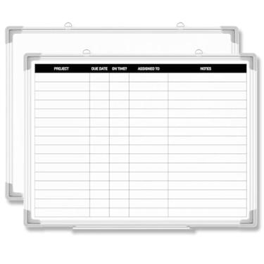 Imagem de Lincia Quadro de planejamento de projetos de 61 x 45 cm, quadro apagável a seco com linhas, quadro branco montado na parede para agendamento, listas de tarefas e planejamento semanal, calendário de