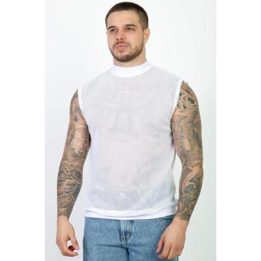 Imagem de Camiseta Regata Gola Alta Malha Ramada Telinha Textura Slim-Masculino