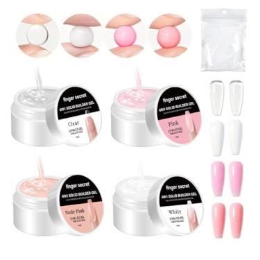 Imagem de SMSMYXF Géis De Construção Sólida Para Unhas, 15G, Unhas Duras Transparentes, Escultura Em 3D, Extensão Salão Arte, Casa, Antiaderente Mãos (Conjunto B)