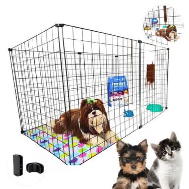 Imagem de Gaiola 6 Telas Tela Aramada 60x60cm Cercado Pet Coelho Porquinho Gato 