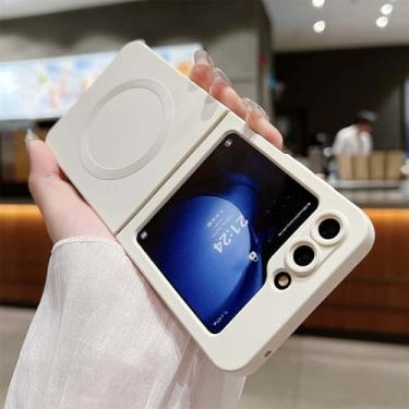 Imagem de Capa magnética fosca de silicone líquido para Samsung Z Flip ZFlip 6 5 4 3 ZFLIP6 com carregamento sem fio, 6, para Z Flip5