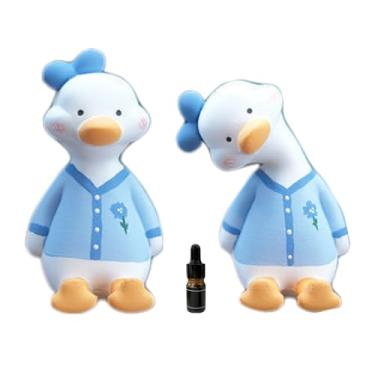 Imagem de Purificador de ar de carro de pato fofo para ventilação - LXQTAO decoração de carro interior elegante e compacta (azul, fragrância enviada aleatoriamente)