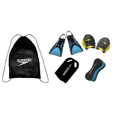 Imagem de Kit Natação Mochila Mesh + Nadadeira Power Fin + Palmar Paower Paddles + Prancha e Flutuador Swim (Nadadeira P 34/36 - palmar M)