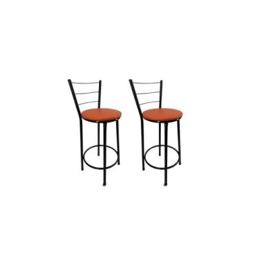 Imagem de Kit 2 Banquetas Bancos Média Preta Bistrô Balcão Cozinha - FortMix, La