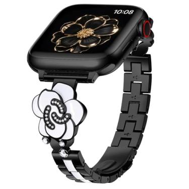 Imagem de Fullmosa Pulseira de metal fina compatível com Apple Watch Ultra, série 10, 9, 8, 7, 6, 5, 4, 3, 2 e 1 SE, 49 mm, 46 mm, 44 mm, 41 mm, 40 mm, 38 mm, SE, 42 mm (série 10), 41 mm, 40 mm e 38 mm)