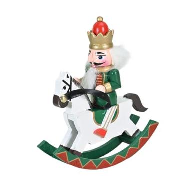 Imagem de Esquirla Decoração de quebra-nozes de madeira para natal, boneco de quebra-nozes, estátua, enfeite de mesa, decoração para casa, prateleiras de lareira, Verde