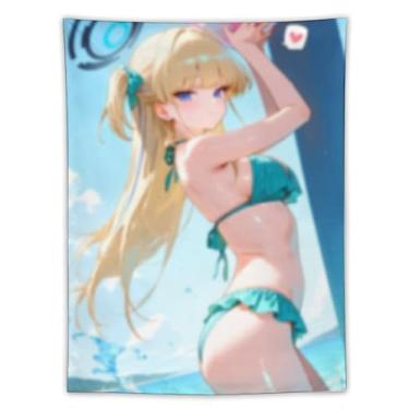Imagem de LIEGBMEU Tapeçaria de biquíni sexy anime menina 152.4 cm x 203.2 cm interior exterior parede colcha arte decoração de tapeçaria caprichosa, AF417