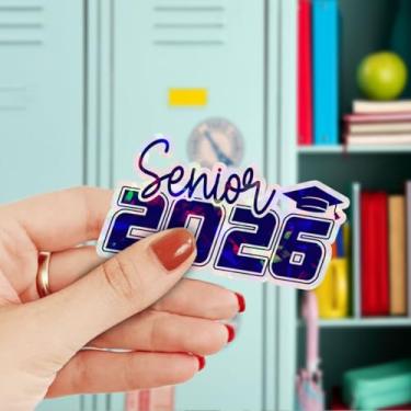 Imagem de Adesivo Senior 2026, Adesivo Class of 2026, Adesivos Senior2026, Adesivos de Graduação 2026 para Laptop Garrafa de Água Telefone Carro Janela Capacete Vinil Decalque (Holograma Senior 2026 - Holograma