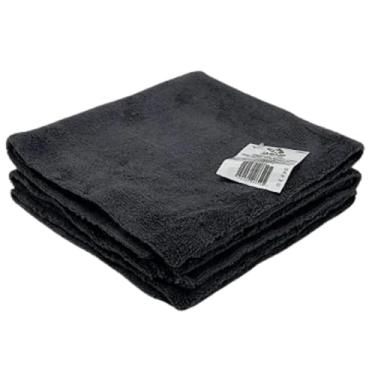 Imagem de Kit 3 Panos de Microfibra Multiuso Preto Grande 60cm x 40cm Limpeza de Carro Vidro Casa Reutilizavel