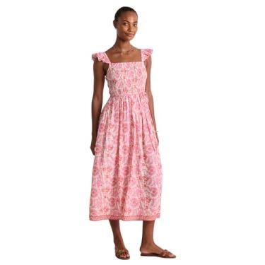 Imagem de vineyard vines Vestido longo feminino Ellen com babados, Algodão doce Edie, GG