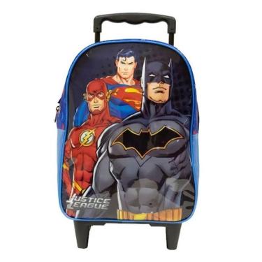 Imagem de Mochila Escolar Infantil Com Rodinhas Liga Da Justiça 10730 Azul - Xeryus