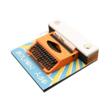 Imagem de Milageto Notepad Notebook Pocket, Retro Dypwriter Shaped Orange Memo Memo, escrevendo Pad para Shopping Office Write para fazer listas