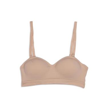 Imagem de Maidenform Sutiã bandeau sem alças híbrido moldado sem costura para meninas, Nude Hybrid, 32A