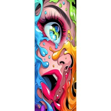 Imagem de ZHUMUTO Kits de pintura de arte de diamante extra grande para adultos, 60 x 160 cm, rosto feminino abstrato, faça você mesmo, broca redonda completa, pontos de diamante, tamanho extra grande para