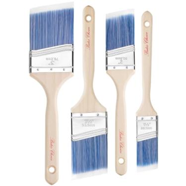 Imagem de Bates- Pincéis de pintura angular para paredes e acabamentos, 4 peças, 3,8 cm/5 cm/6,3 cm/7,6 cm, cabo de madeira tratada, pincéis de pintura angulares para acabamento