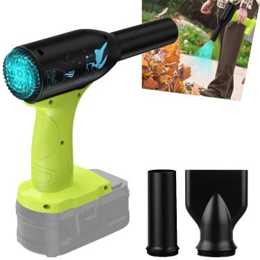 Imagem de Mini ventilador de jato, espanador de ar sem fio de 350 W Stepless 90.000 RPM compatível com bateria Ryobi de 18 V com espanador de ar elétrico ajustável de 3 marchas para limpeza de poeira de carro