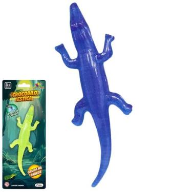 Imagem de Crocodilo Estica Gruda na Parede Elástico e Macio Novidade - Zein, Azu