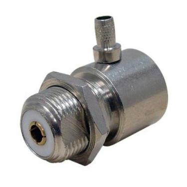 Imagem de Conector Uhf Fêmea Crimp Cachimbo Rg58 Angulo 90 Graus - MC CONECTORES