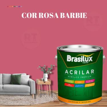 Imagem de Tinta De Parede Brasilux Acrilar Cor Rosa Fosca Lavável Antimofo Premi