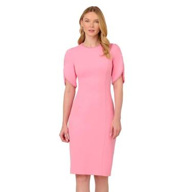 Imagem de Adrianna Papell Vestido feminino midi crepe pérola de malha, Flor de cerejeira, 36