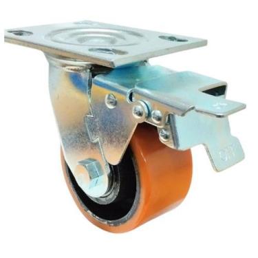 Imagem de Rodizio Industrial Carga Pesada 4x2 Pol. C/freio 400 Kg - TOP OPÇÕES